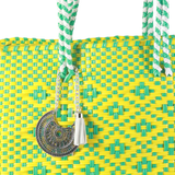 Handwoven Tote in Yellow And Green - Maria Sesasi