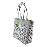 Handwoven Tote in Black And White - Maria Sesasi