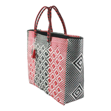 Handwoven Tote in Red And Black - Maria Sesasi