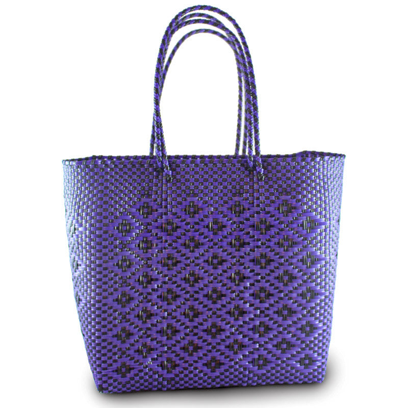 Handwoven Tote in Purple/Black - Maria Sesasi