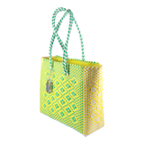 Handwoven Tote in Yellow And Green - Maria Sesasi