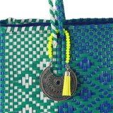 Handwoven Tote in Blue And Green - Maria Sesasi