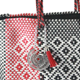 Handwoven Tote in Red And Black - Maria Sesasi