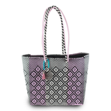 Handwoven Tote in Pink And White - Maria Sesasi