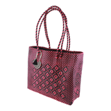 Handwoven Tote in Deep Pink And Black - Maria Sesasi