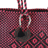 Handwoven Tote in Deep Pink And Black - Maria Sesasi