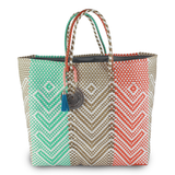 Handwoven Tote in Blue And Orange - Maria Sesasi